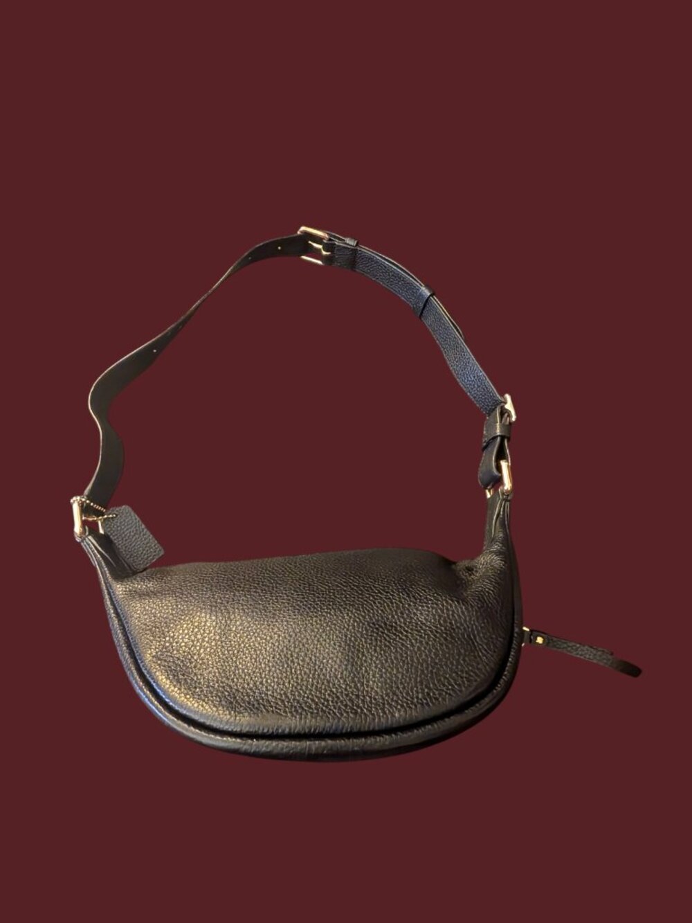 Coach Black Leather Fanny Pack Belt Bag Bum Bag F48738 - Picture 8 of 16